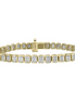 14K Yellow Gold 6 CTW Lab Grown Diamond Emerald Shaped Bezel Set Tennis Bracelet