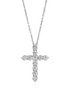 14K White Gold 1 CTW Lab Grown Diamond Cross Pendant Necklace
