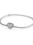 Pandora Moments Silver Pavé Heart Clasp Bracelet Size 18