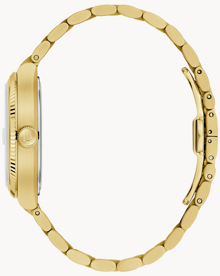 Bulova Super Seville Green Dial Gold Tone Bracelet Watch