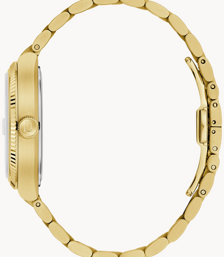 Bulova Super Seville Green Dial Gold Tone Bracelet Watch