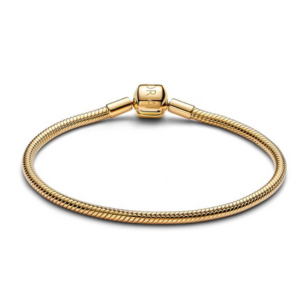 Pandora Gold-Plated Barrel Clasp Snake Chain Bracelet Size 16