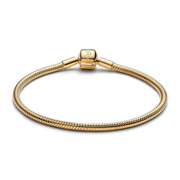 Pandora Gold-Plated Barrel Clasp Snake Chain Bracelet Size 16