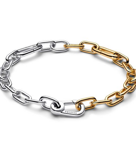 Pandora Me Link Two-Tone Gold-Plated and Sterling Silver Chain Bracelet Size 3