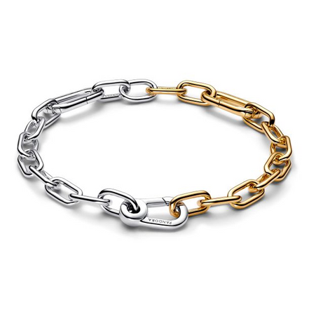 Pandora Me Link Two-Tone Gold-Plated and Sterling Silver Chain Bracelet Size 3