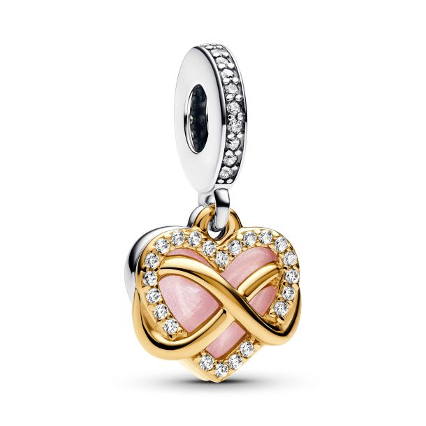 Pandora Sparkling Infinity Heart Two-Tone Dangle Charm
