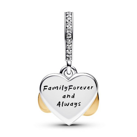 Pandora Sparkling Infinity Heart Two-Tone Dangle Charm