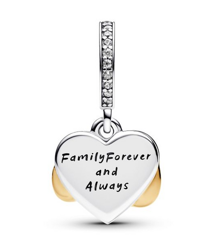 Pandora Sparkling Infinity Heart Two-Tone Dangle Charm