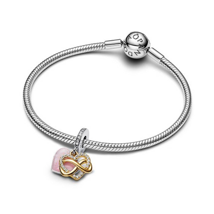 Pandora Sparkling Infinity Heart Two-Tone Dangle Charm