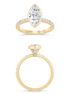 14K Yellow Gold 1.88 CTW Lab Grown Marquise Shaped Bezel Set Engagement Ring