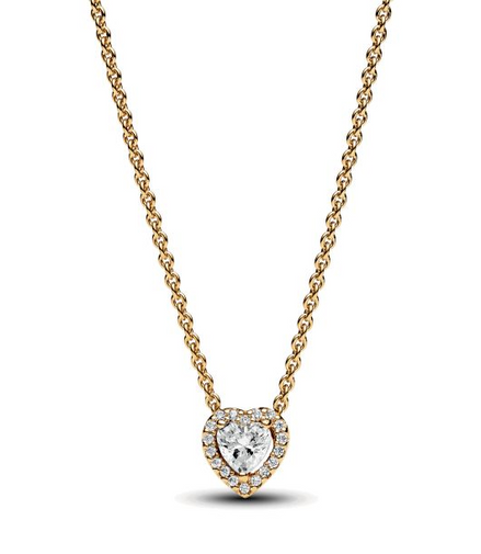 Pandora Sparkling Heart Gold-Plated Collier Necklace