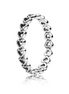 Pandora Moments Silver Band of Hearts  Ring Size 7