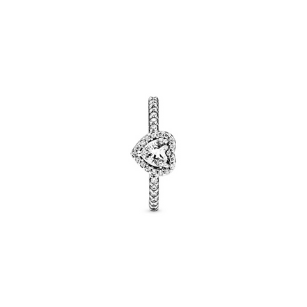 Pandora Timeless Elevated Clear Heart Ring Size 7.5