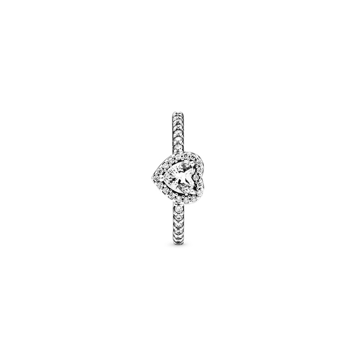 Pandora Timeless Elevated Clear Heart Ring Size 7.5