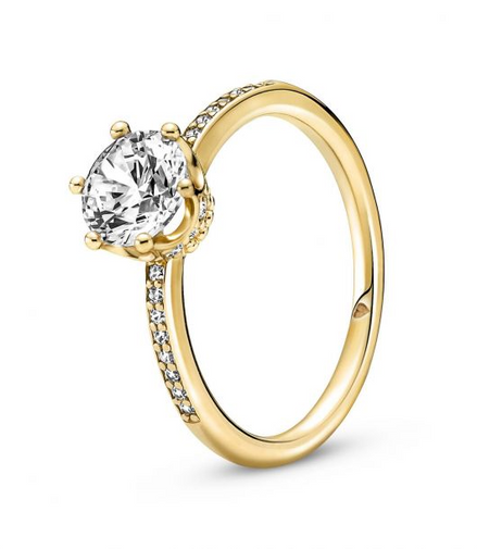 Pandora Clear Sparkling Crown Solitaire Ring Size 8.5