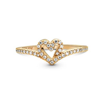Pandora Timeless Wish Sparkling Heart Ring Size 6