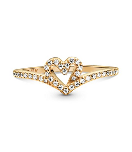 Pandora Timeless Wish Sparkling Heart Ring Size 6