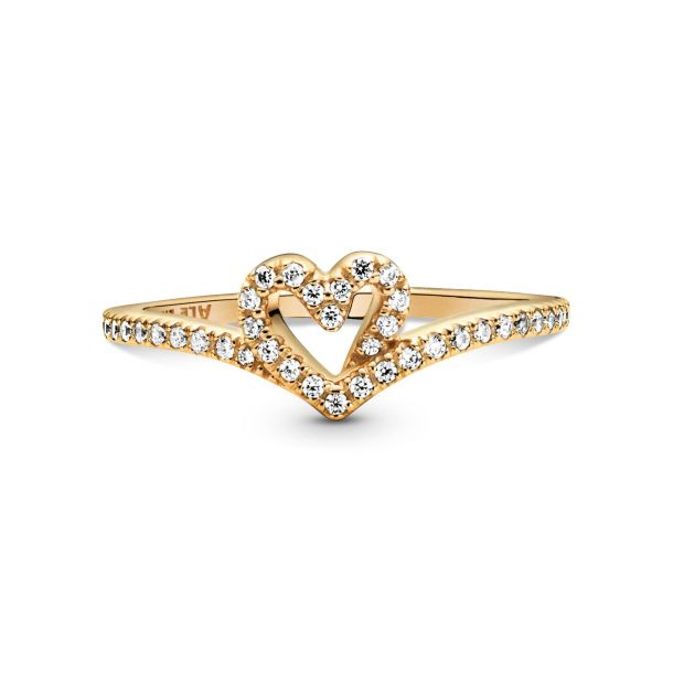 Pandora Timeless Wish Sparkling Heart Ring Size 6