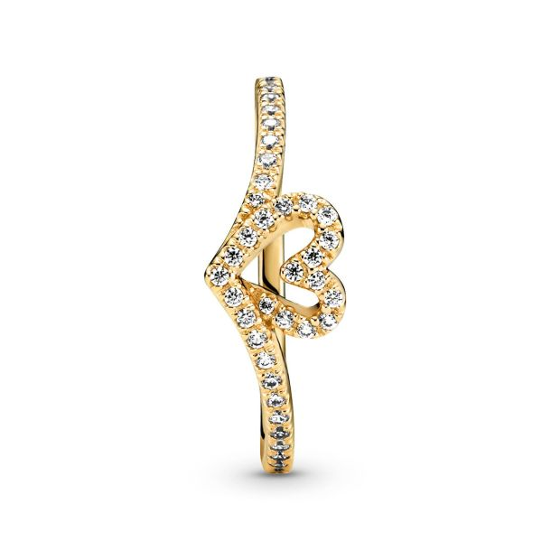 Pandora Timeless Wish Sparkling Heart Ring Size 6