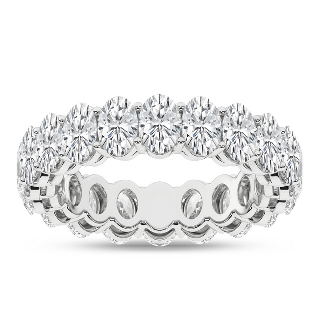 Revelation 14K White Gold 5 CTW Oval Cut Eternity Band