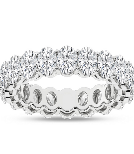 Revelation 14K White Gold 5 CTW Oval Cut Eternity Band