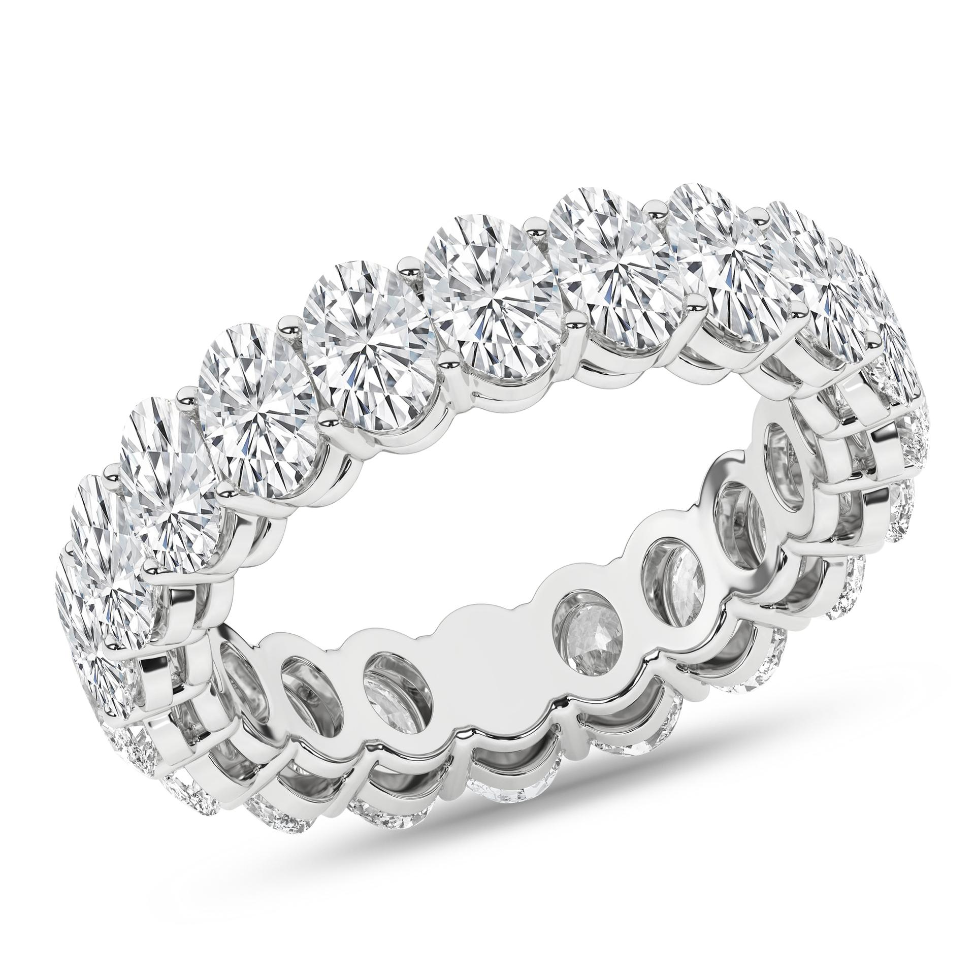 Revelation 14K White Gold 5 CTW Oval Cut Eternity Band