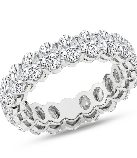 Revelation 14K White Gold 5 CTW Oval Cut Eternity Band