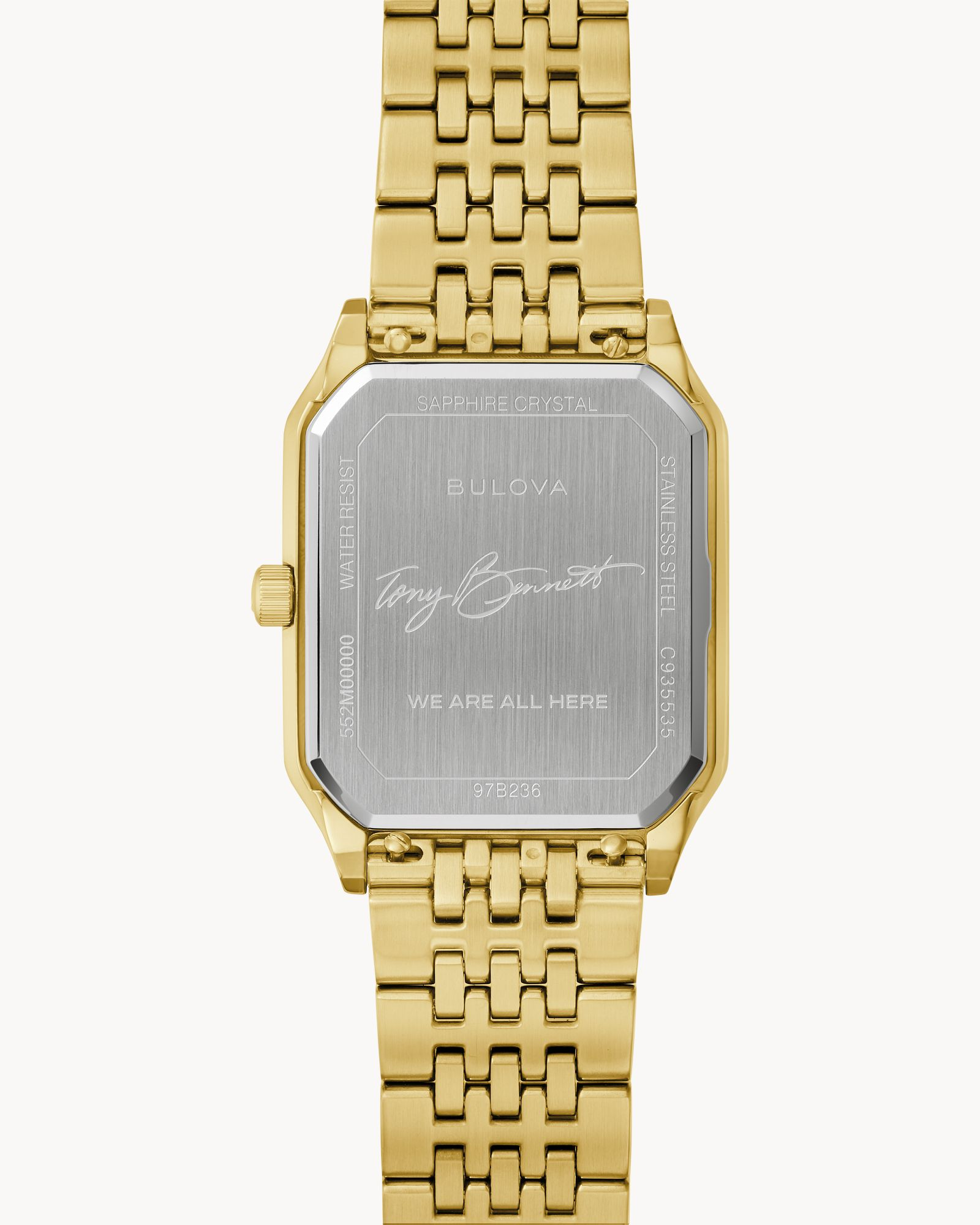 Bulova Men's Tony Bennett “We Are All Here” Silver Dial Gold-Tone Bracelet Watch