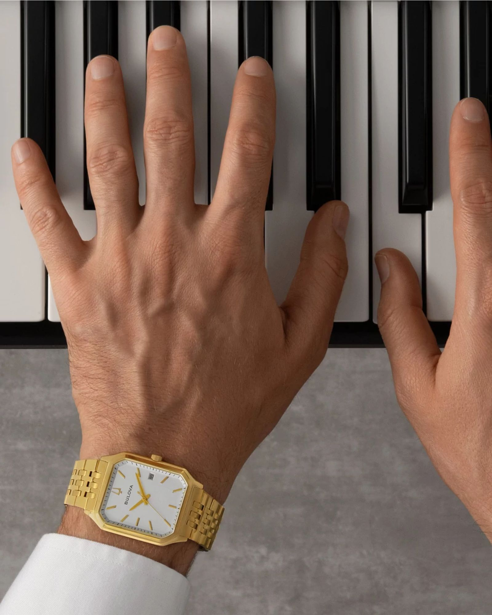 Bulova Tony Bennett “We Are All Here” Silver Dial Gold-Tone Bracelet Watch