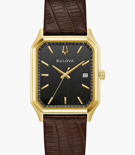 Bulova Tony Bennett “We Are All Here” Black Dial Brown Leather Strap Watch