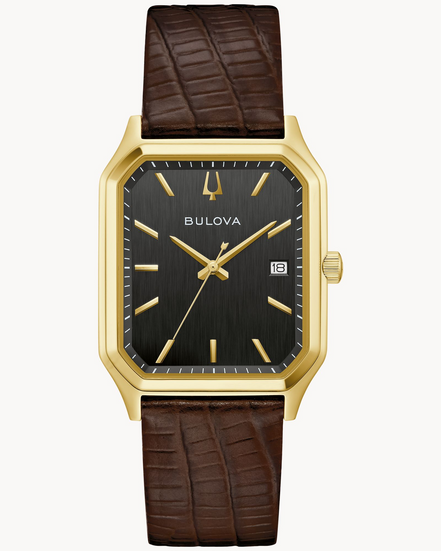 Bulova Tony Bennett “We Are All Here” Black Dial Brown Leather Strap Watch