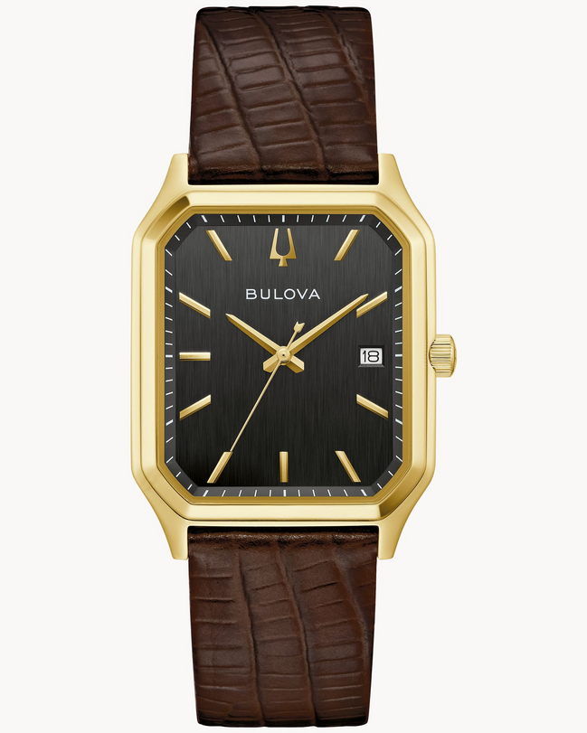 Bulova Tony Bennett “We Are All Here” Black Dial Brown Leather Strap Watch