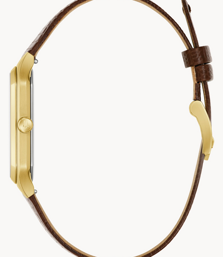 Bulova Tony Bennett “We Are All Here” Black Dial Brown Leather Strap Watch