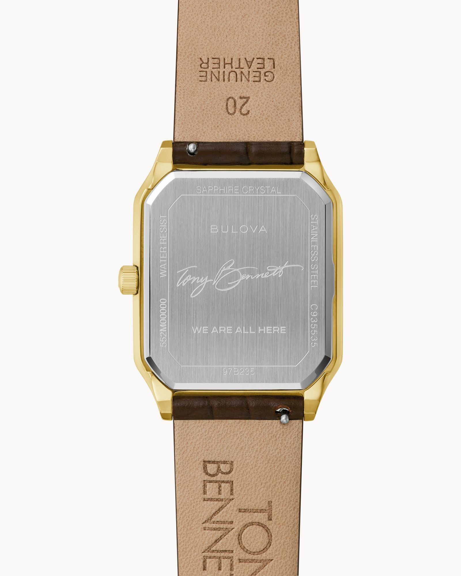 Bulova Tony Bennett “We Are All Here” Black Dial Brown Leather Strap Watch