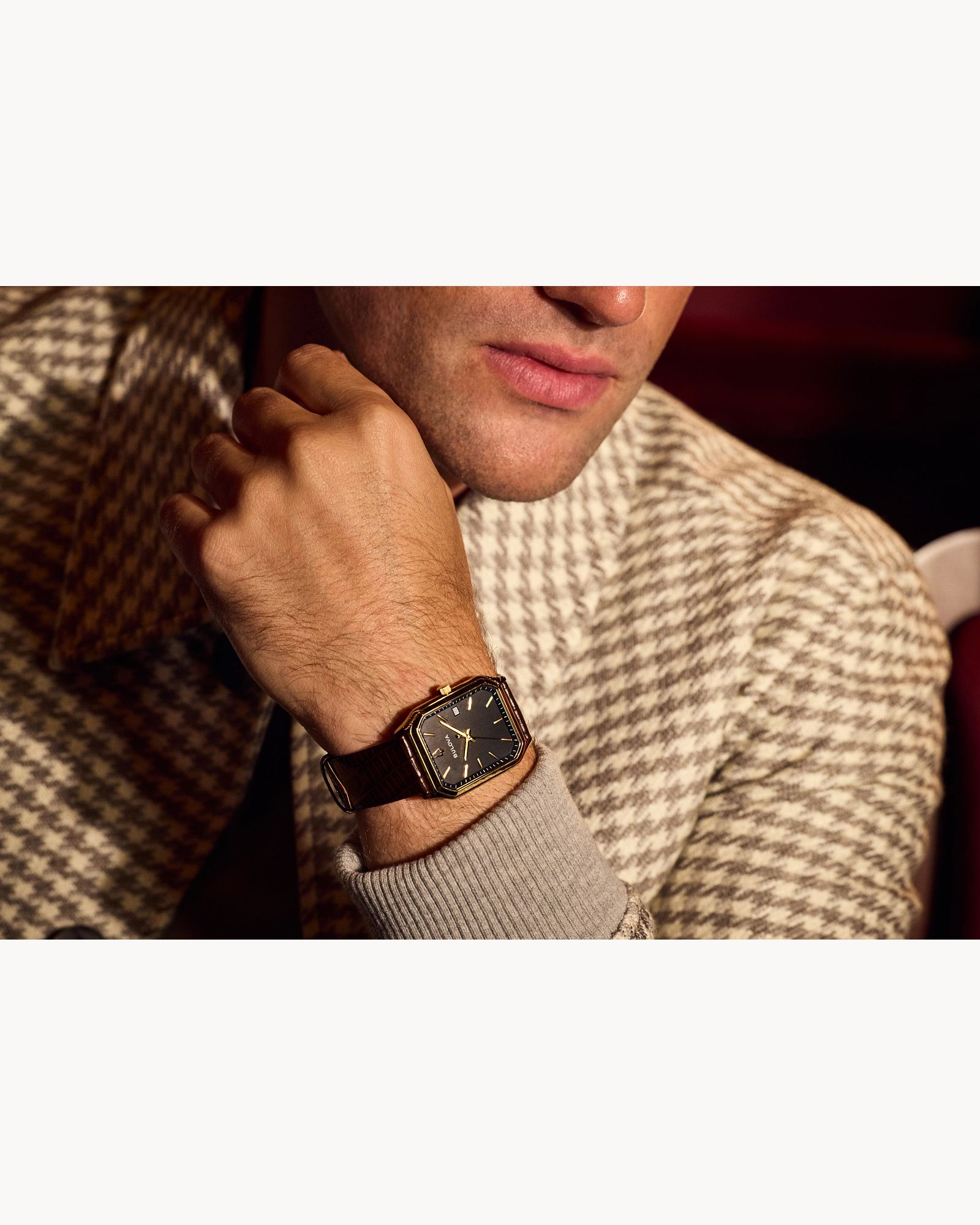 Bulova Tony Bennett “We Are All Here” Black Dial Brown Leather Strap Watch