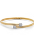 Afarin 18K Two-Tone Gold 0.15 CTW Diamond Bypass Bangle Bracelet