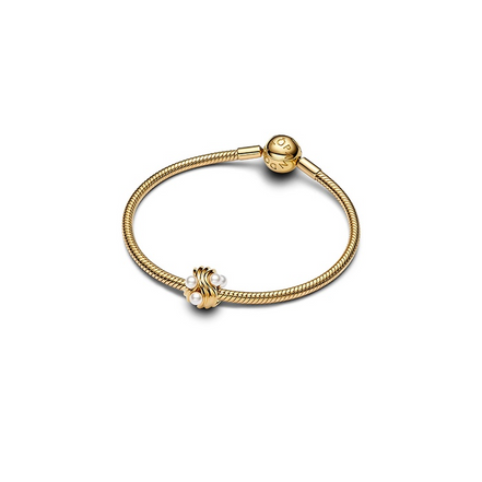 Pandora Abstract Waves Charm 14K Gold Plating