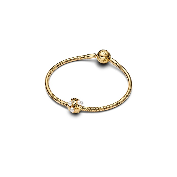 Pandora Abstract Waves Charm 14K Gold Plating
