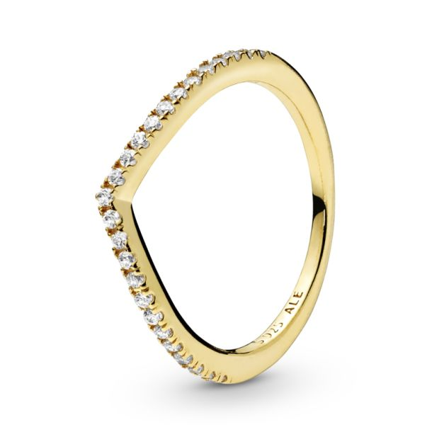 Pandora Timeless Sparkling Wishbone Ring Size 7