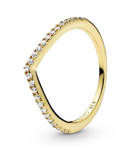 Pandora Sparkling Wishbone Ring Size 7.5