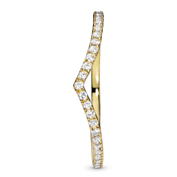 Pandora Sparkling Wishbone Ring Size 7.5