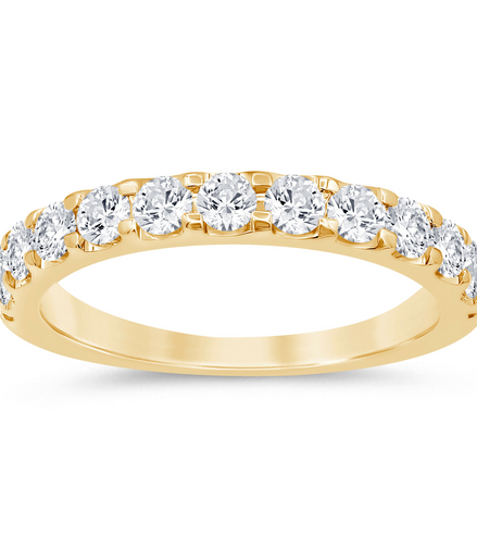 14K Yellow Gold 0.5 CTW Diamond Low Profile Wedding Band