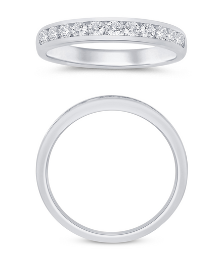 14K White Gold 0.5 CT Channel Set Diamond Wedding Band