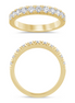 14K Yellow Gold 0.75 CTW Diamond French Pave' Set Half Eternity Band