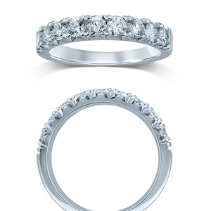 14K White Gold 1 CTW Diamond French Pave' Set Half Eternity Band