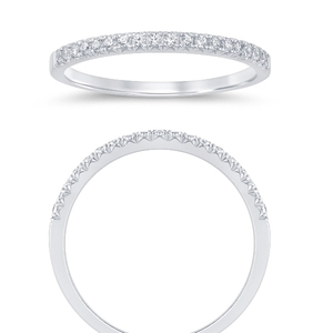 14K White Gold 0.16 CTW Diamond French Pave' Set Half Eternity Band