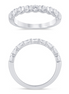 14K White Gold 0.75 CTW Diamond Bar Set Half Eternity Band