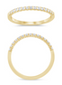 14K Yellow Gold 0.14 CTW Diamond Bar Set Half Eternity Band