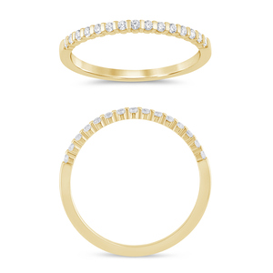 14K Yellow Gold 0.14 CTW Diamond Bar Set Half Eternity Band
