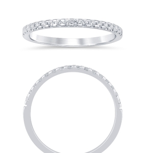 14K White Gold 0.16 CTW Diamond Low Profile Half Eternity Band